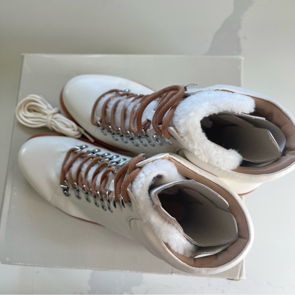 Marc Fisher Womens Mallie 3 Ivory Lace Up Round Toe Winter Boot New With Box 8.5 - Picture 9 of 13